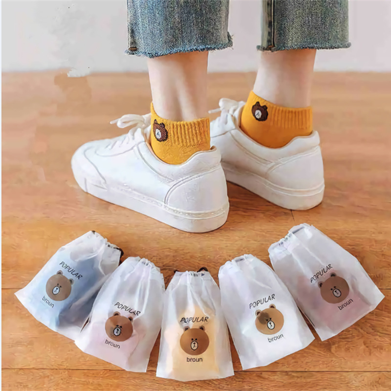 Ins Autumn And Winter Cute Bear Breathable Socks Ladies Boat Socks Harajuku Style womens Socks