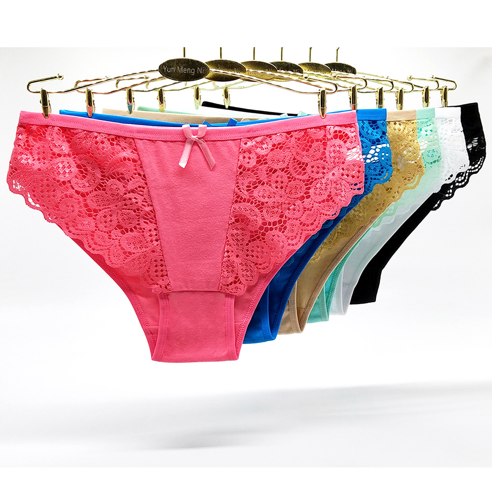 Custom Logo Wholesale Mix Women Lace Cotton Panties Underwear