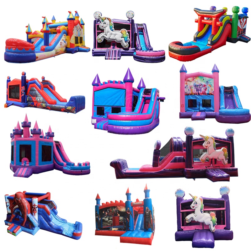 Party rental kid air inflatable jumper bouncer bounce house inflatable slide obstacle course with swimming pool combo