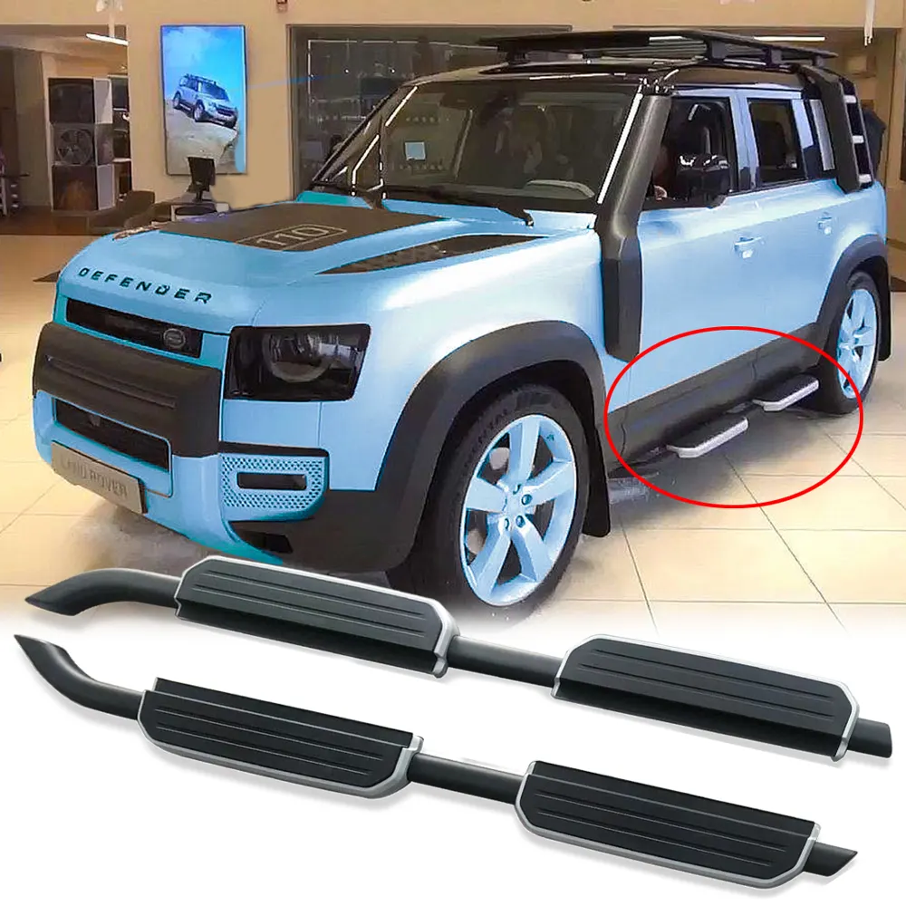 Левая и правая стальная боковая ступенька, 2 шт., подходит для land rover 2020 110, защитная подножка Nerf, защита педали, боковая лестница