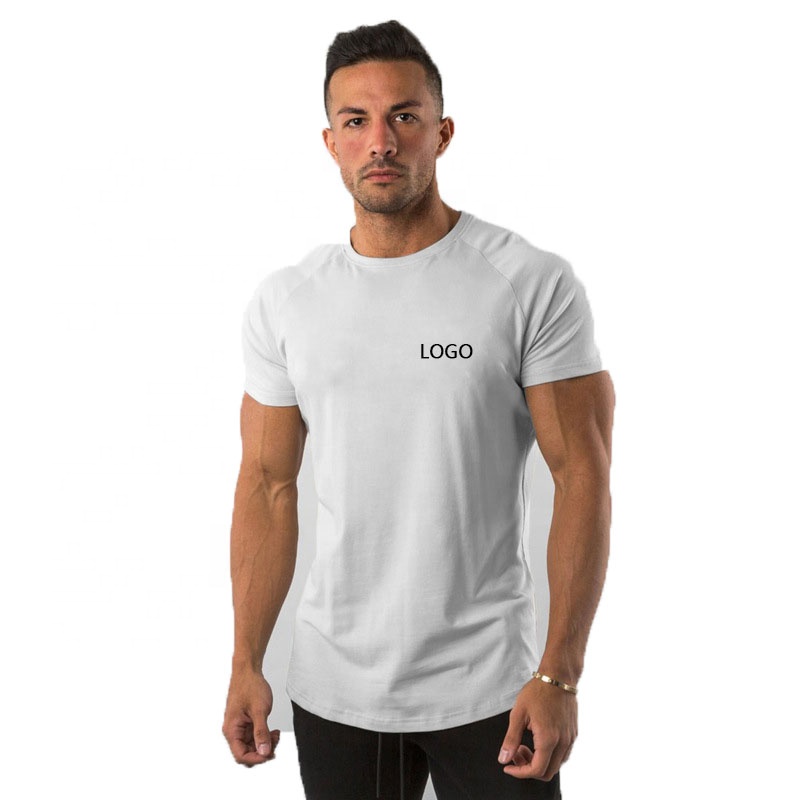 Custom T Shirts Printing Logo Running Breathable 95% Cotton 5% Spandex Sports Gym T Shirt For Men