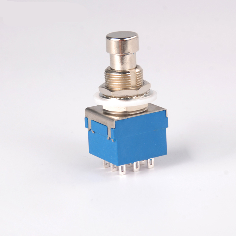 Joinaudio Plastic 3/6/9 Pin Guitar Effects Pedal Box Stomp Latching Foot Switch With Metal Push Button