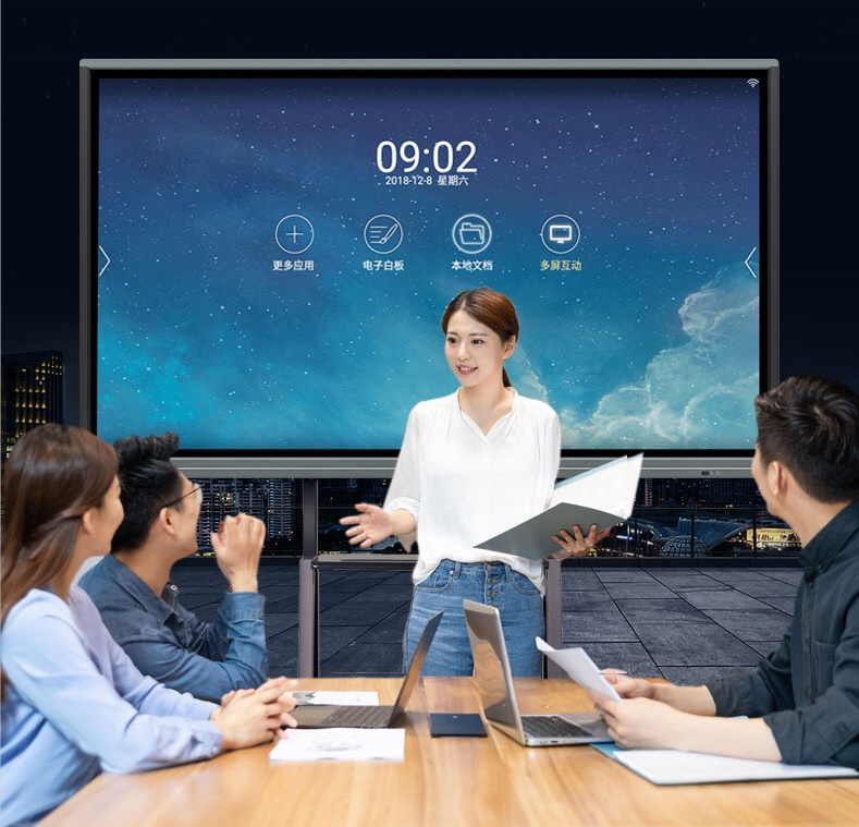 В формате 4K UHD, 75 дюймов Смарт Инфракрасный сенсорный экран FCC, аддитивного цветового пространства (BIS интерактивной сенсорной плоской панелью для образования конференции