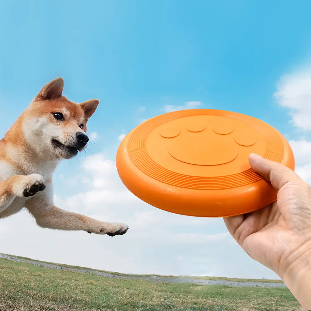 Heavy Duty Outdoor Training Rubber Pet Interactive Dog Flying Disc Toy