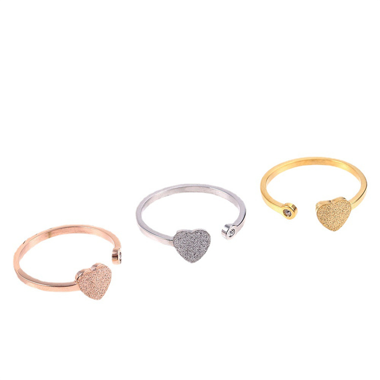 Rose gold plated jewelry butterfly rings women stainless steel adjustable crystal gold ring