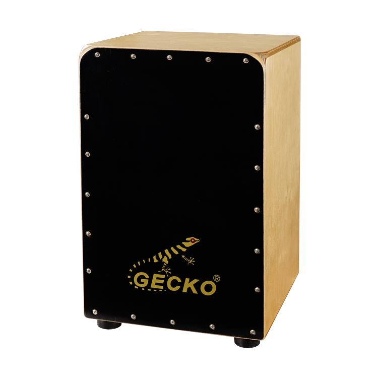 Gecko горячая Распродажа OEM ручной работы черный кленовый деревянный перкуссионный инструмент Cajon Box барабан