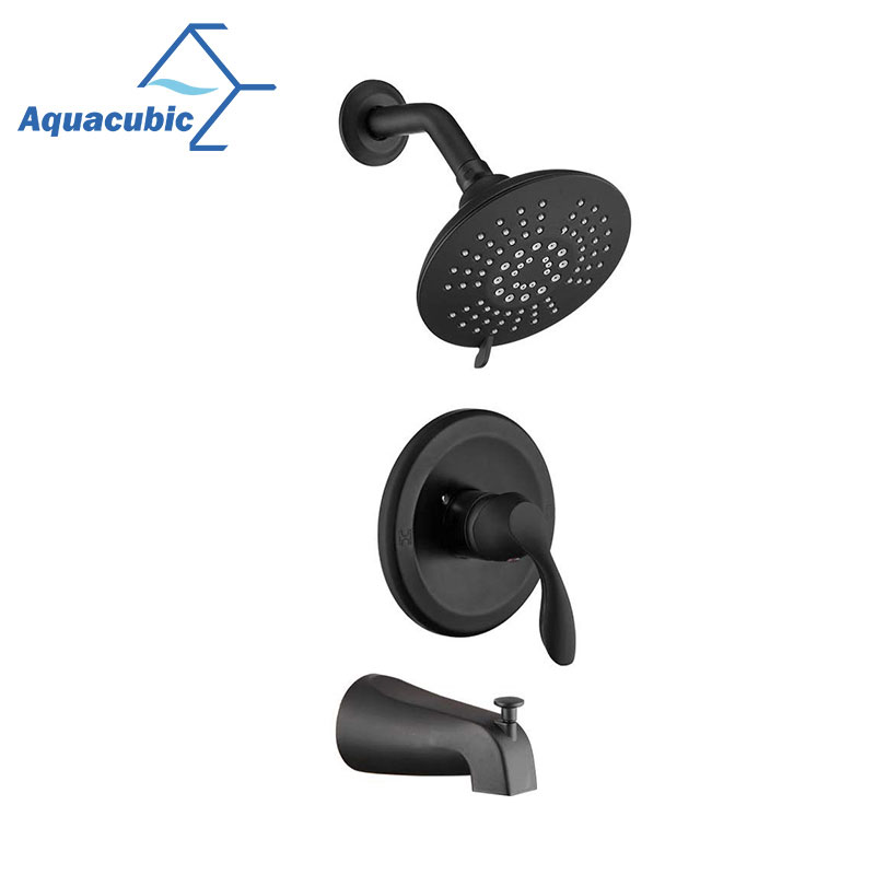 Aquacubic черный UPC настенный латунный кран для ванной и душа