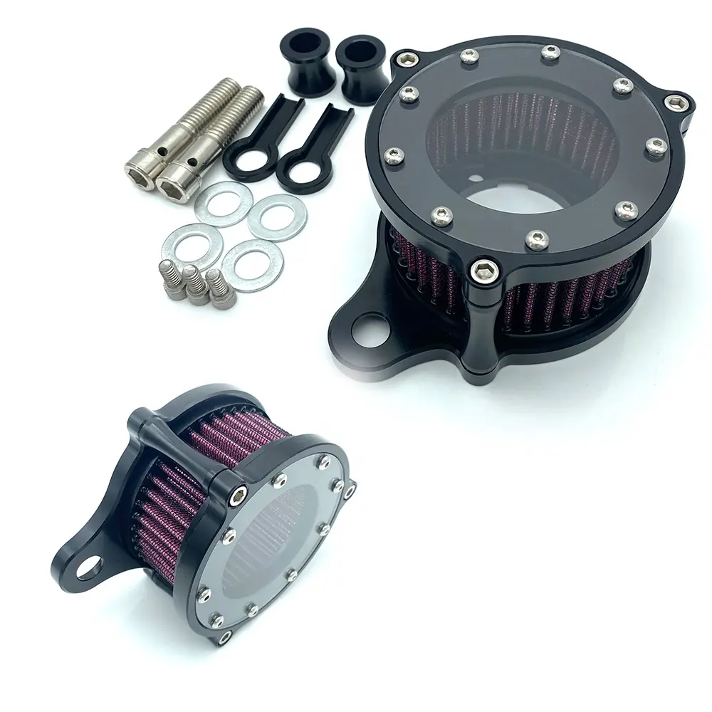 REALZION Motorcycle Parts Air Cleaner Intake Filter System Kit Billet Aluminum CNC Machined Washable For Harley