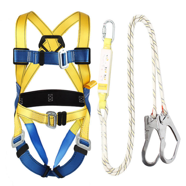 UT 2022 Ansi Climbing Ntr Safety Full Body Harness Price Double Hook Safety Belt Buckles With Lanyard Fall Protection