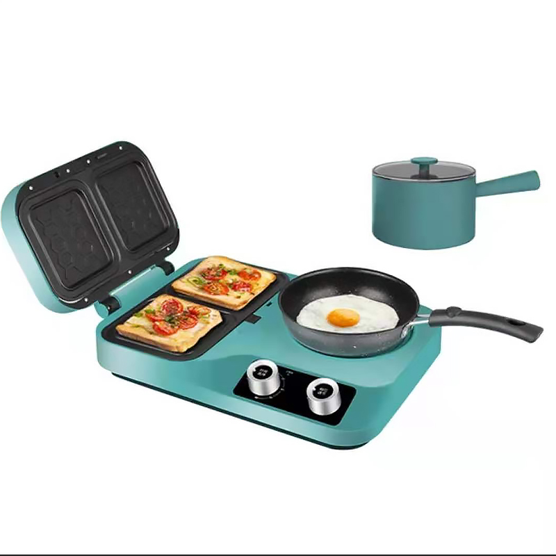 Wholesale 2 In 1 Automatic Electric Bread Sandwich Waffle Machine Multi-function Toaster Breakfast Maker for home kitchen