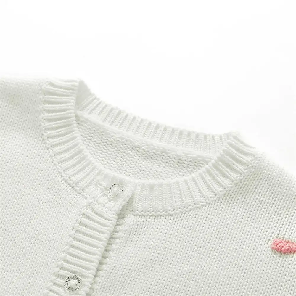 Fashion Modern Baby Cotton Cardigan Sweater Baby Girl / Boy White Sweater