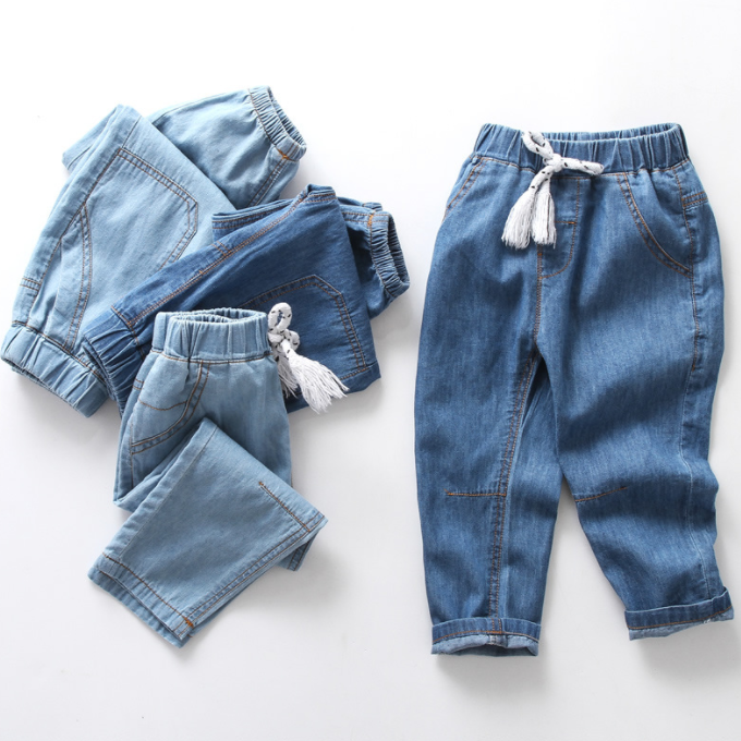 SE2772 New Design Boys pants side pocket with zipper kids pants casual streetwear track jeans for boys