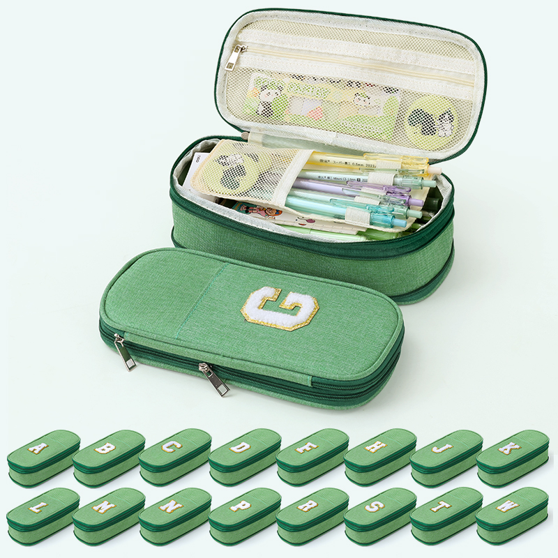Hot Selling Large Capacity Multi-Layer Simple Pen Case High Appearance Junior High School Student letters pencil pouch bag case
