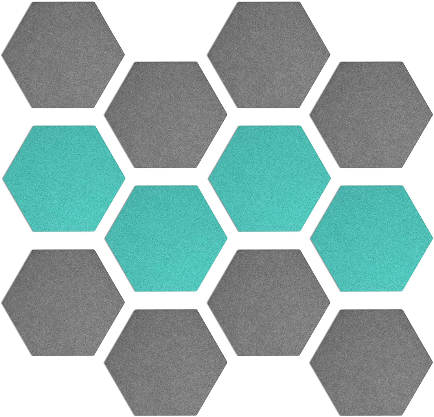 Felt Wall Notice Tile Board Hexagon White Push Pin Board for Wall Decor Self Adhesive Bulletin Board for Notes Pictures Photo