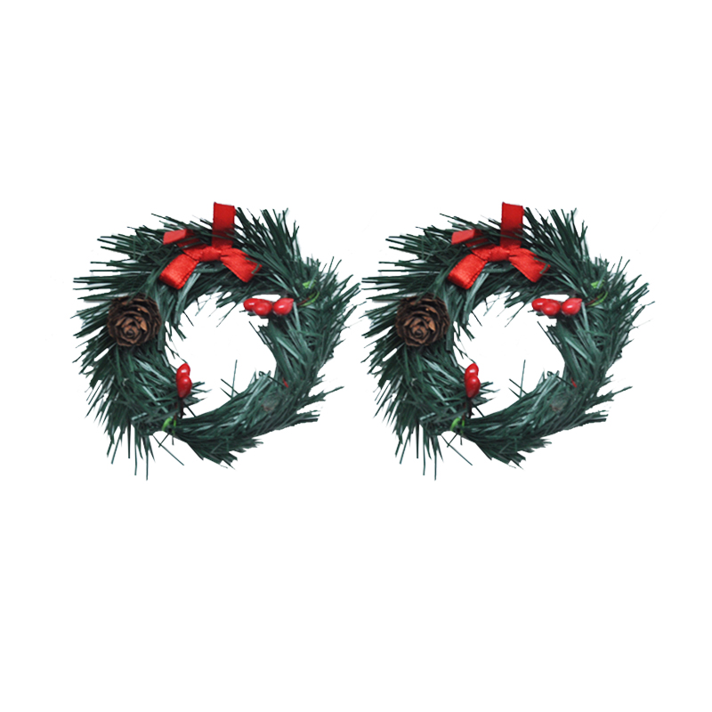 2pcs Green Christmas Tree Leaves Napkins Rings Tableware Decor Party Supplies Xmas