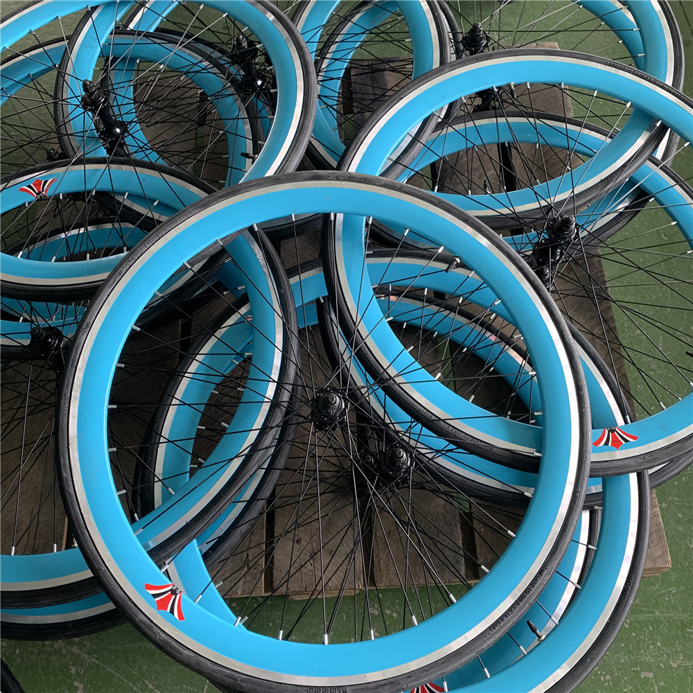 700C fixed gear bike fixie 6061 Aluminium 2 walls alloy rim wheelset