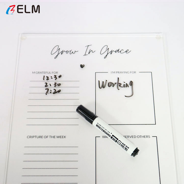 Custom Dry Erase Wall Mounted Acrylic Weekly Planner Board For Home Office School