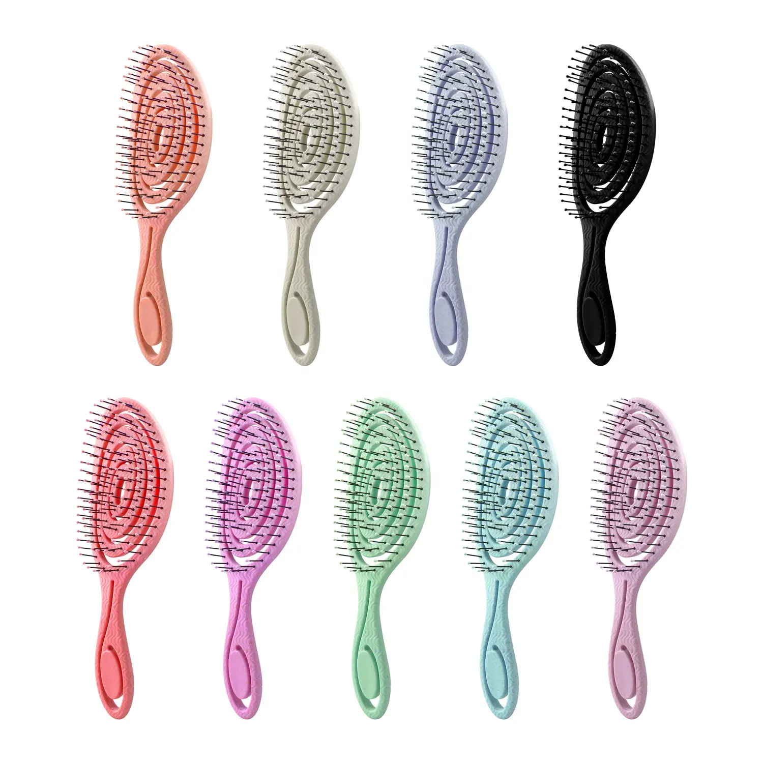 Unique Spiral Hairbrush For Women Bio-Friendly Detangler Ultra-soft Bristles For Curly Wet Hair Organic Detangling Hair Brush