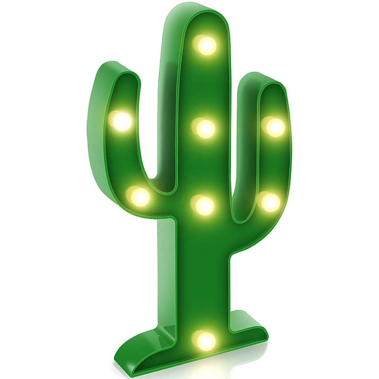 LED Cactus Table Night Lights Decor Lighting Lamp for Kids Bedroom Living Room Wall Holiday Party Home Decorations Green