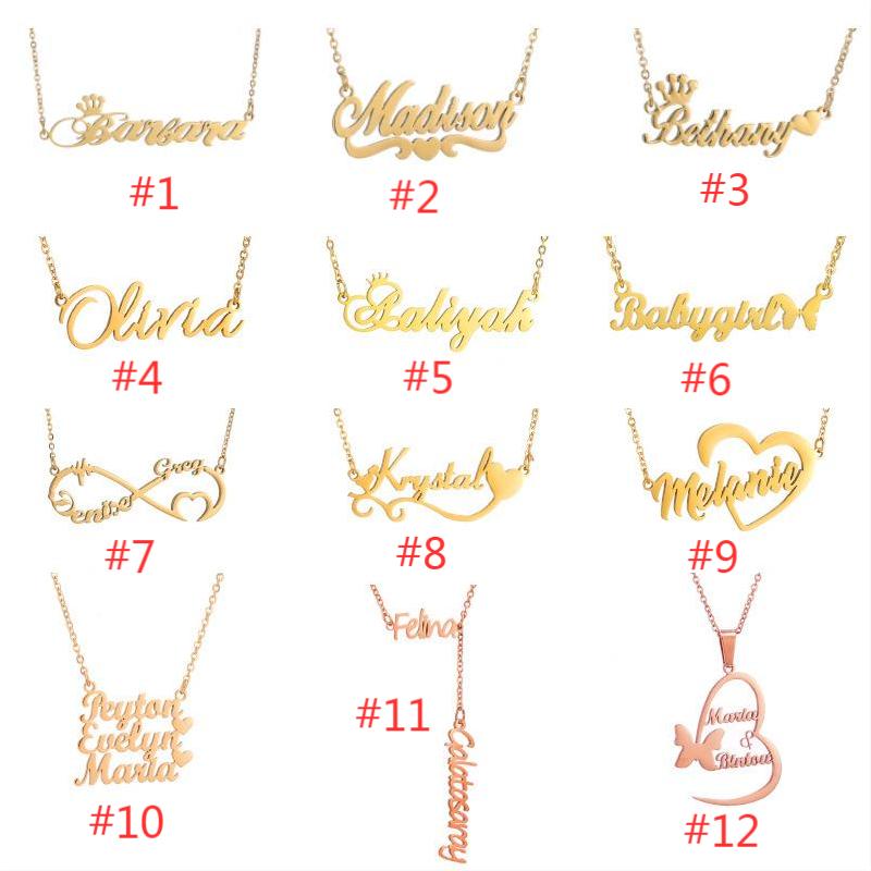 HOVANCI Customized DIY Name Letter Pendant Necklace Finger Ring 7 Personalized Stainless Steel Letter Necklace