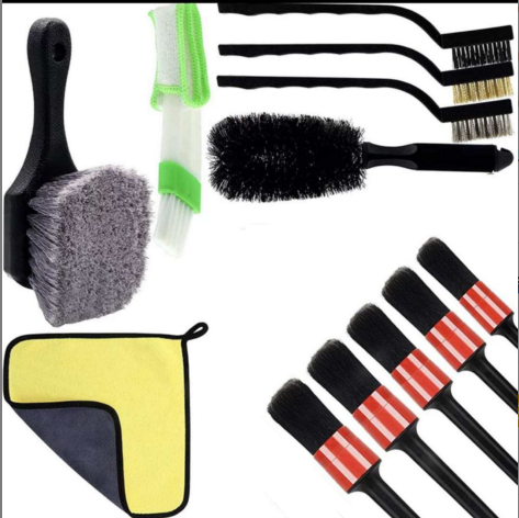 Auto Detailing Brush Kit for Cleaning Wheels, Tires, Rims Drill Brush Wire Brush Automotive Air Conditioner