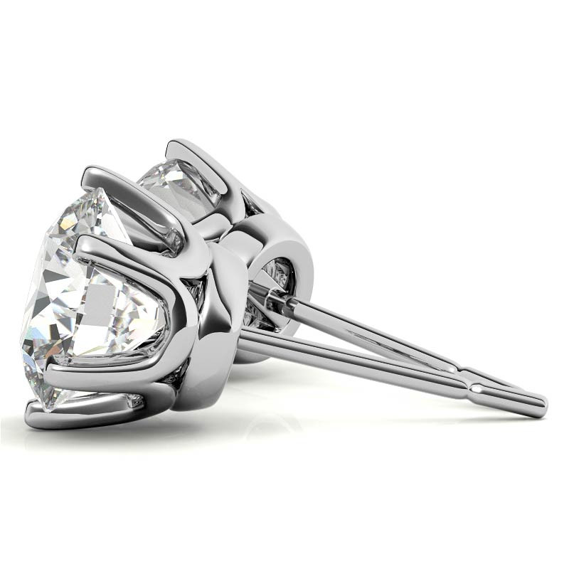 Круглые золотые Роскошные серьги-гвоздики 14K DEF 6,5 мм, корейский стиль, милые серьги ручной работы с муассанитом и бриллиантами
