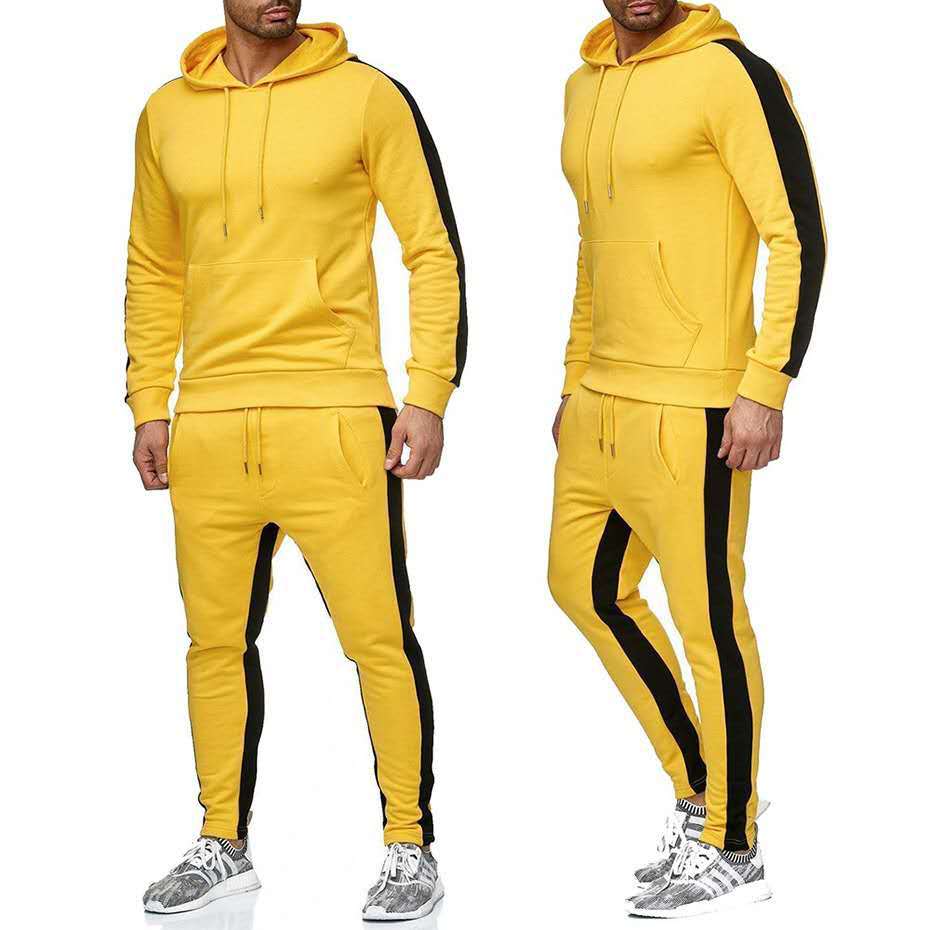 Men's Joggers Fall Winter Long Sleeve Casual Sportwear Sweatshirts Suit Hooded Training Tracksuit Men Two Piece Pants Set