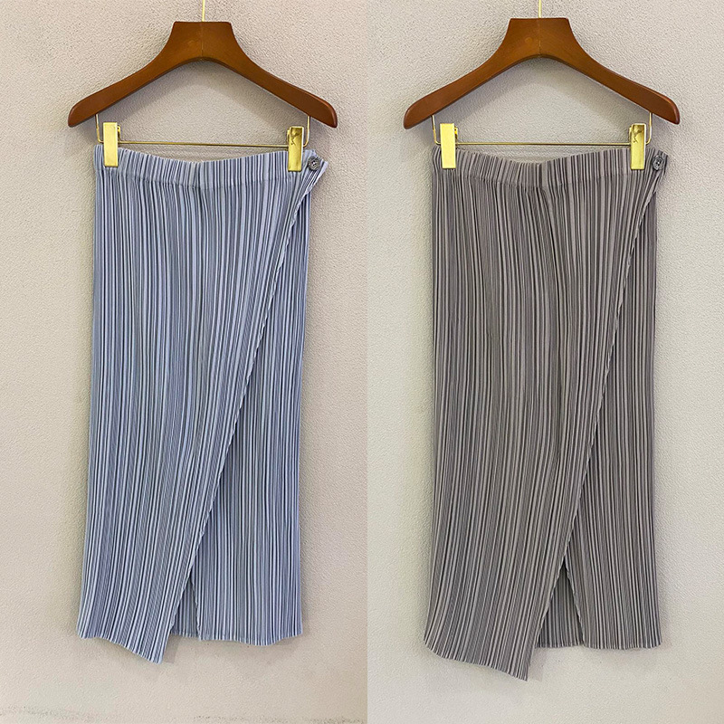 Miyake pleated skirt women's summer 2021 hip wrap skirt holf skirt
