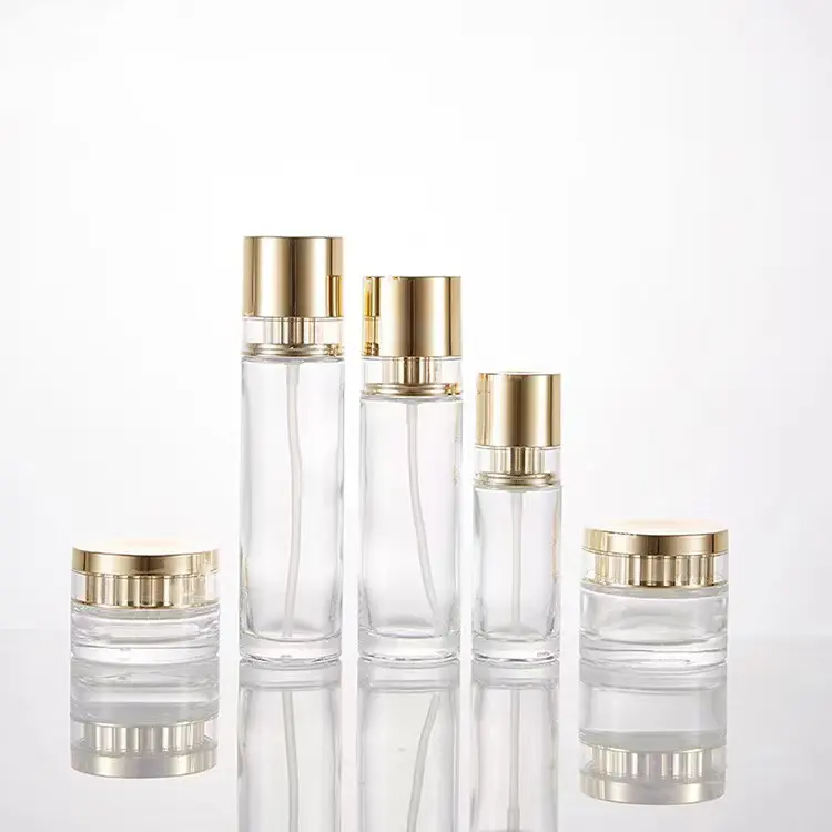 2021 Latest Wholesale Skin Care Bottle Cosmetic Packaging Glass Bottle Set Cosmetic packaging 40ml/100ml/120ml frosted 30g jar