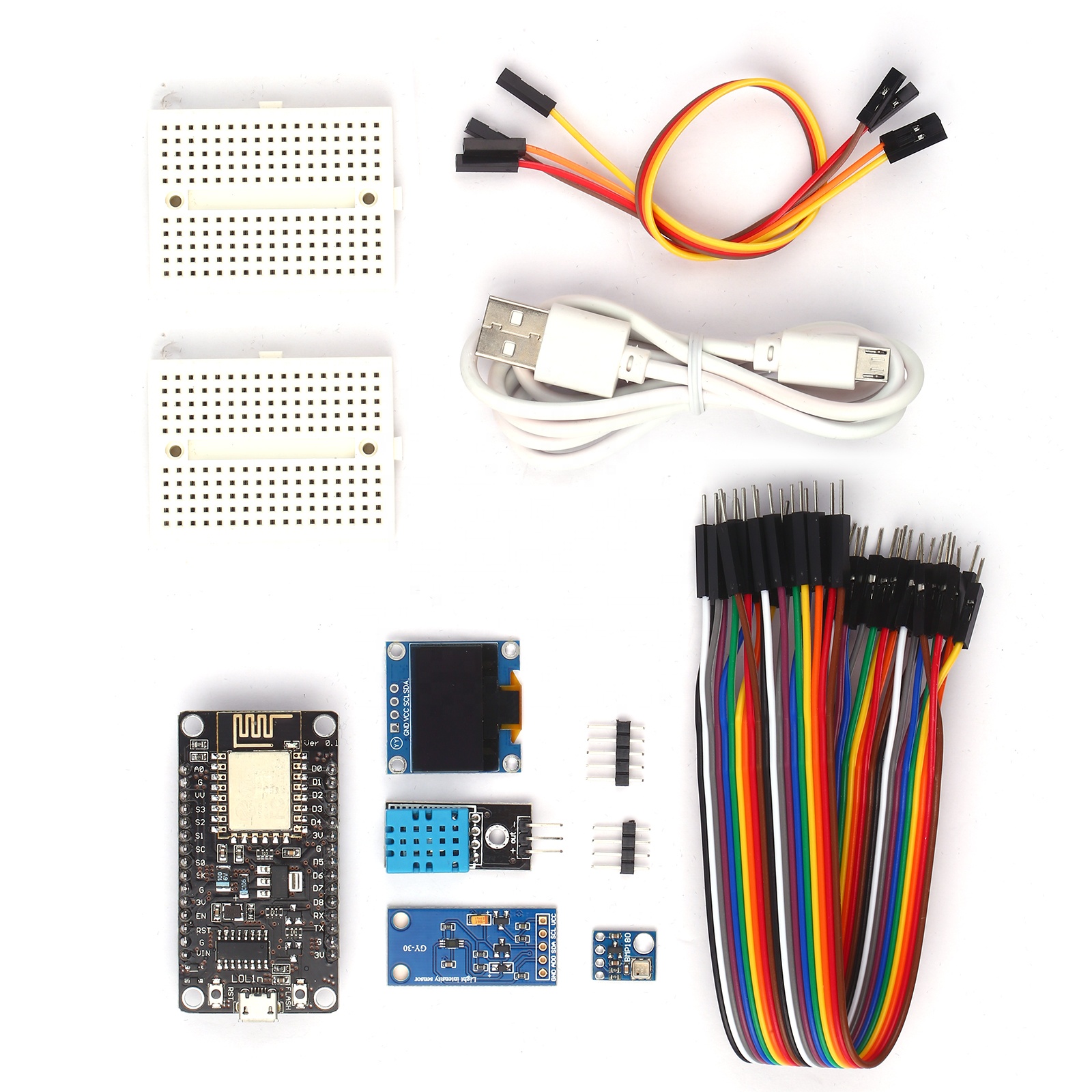 Комплект метеостанции Wi-Fi IOT NodeMCU ESP8266 с экраном 0,96 дюйма OLED IIC DHT11 BMP180 BH1750FVI