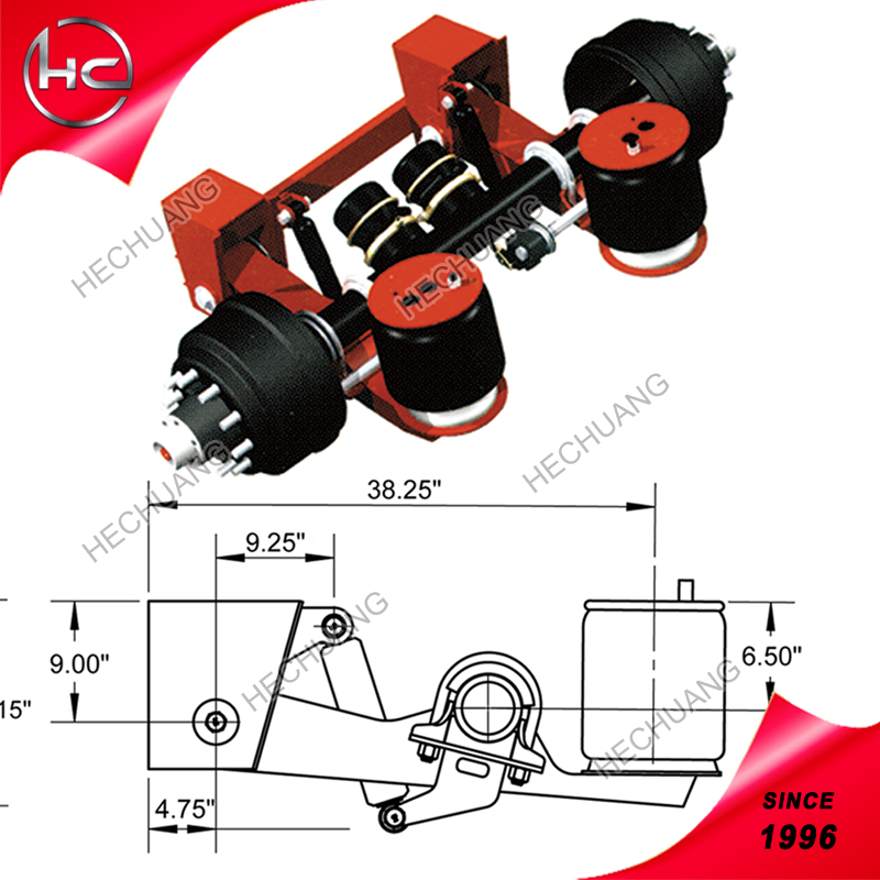 Truck Chassis parts three axle with 2 lifting and air bag Air suspension