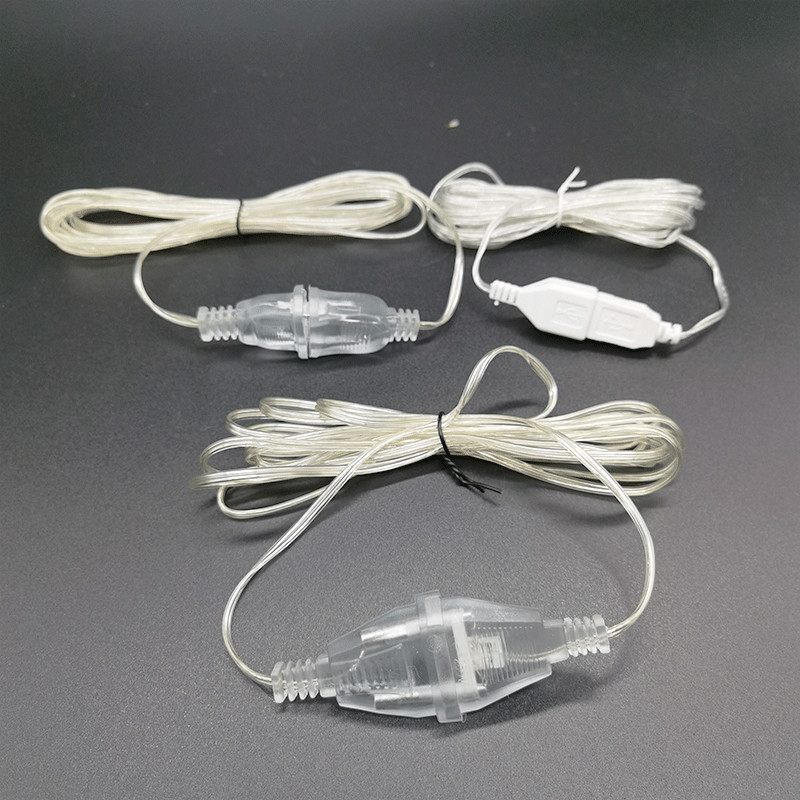 Удлинительный провод с вилкой 3 м, USB/EU/US разъем для светодиодных лент, уличная светодиодная гирлянда «сделай сам», рождественские фонари для улицы и сада