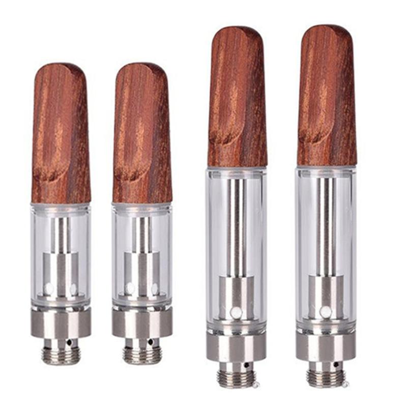 510 Thread Carts 0.5ml 1ml Ceramic Vape Pen Vape Cartridges Empty Wood Tip Cartridge
