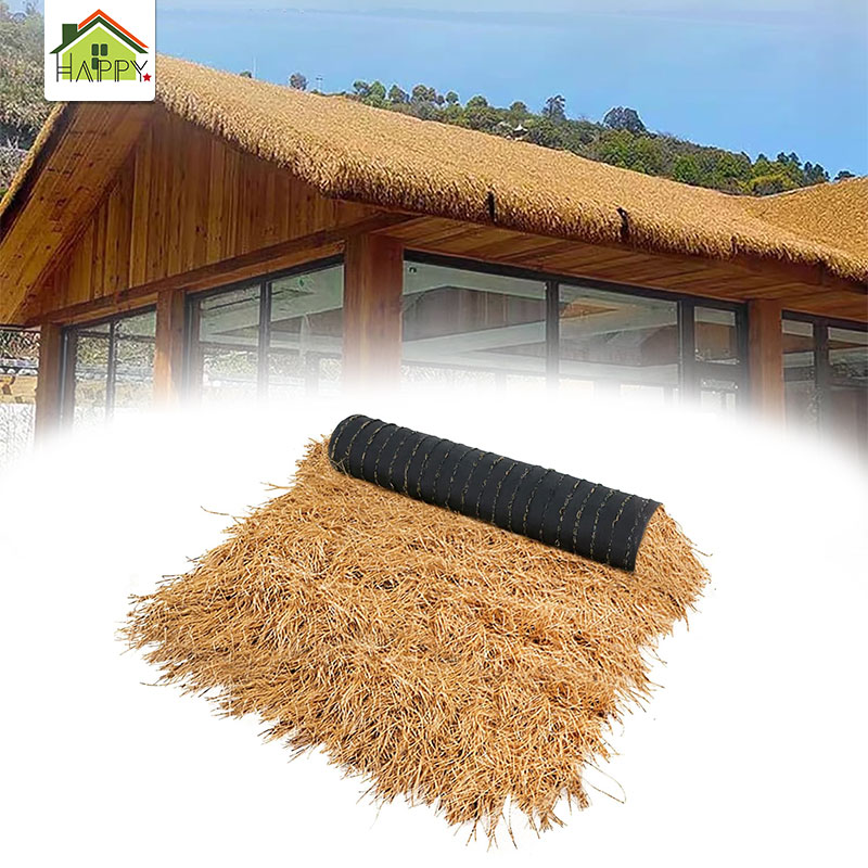 Thatched Bali Palm Tiki Cottage House Straw Sheets Synthetic Plastic PVC Artificial Thatch Roof