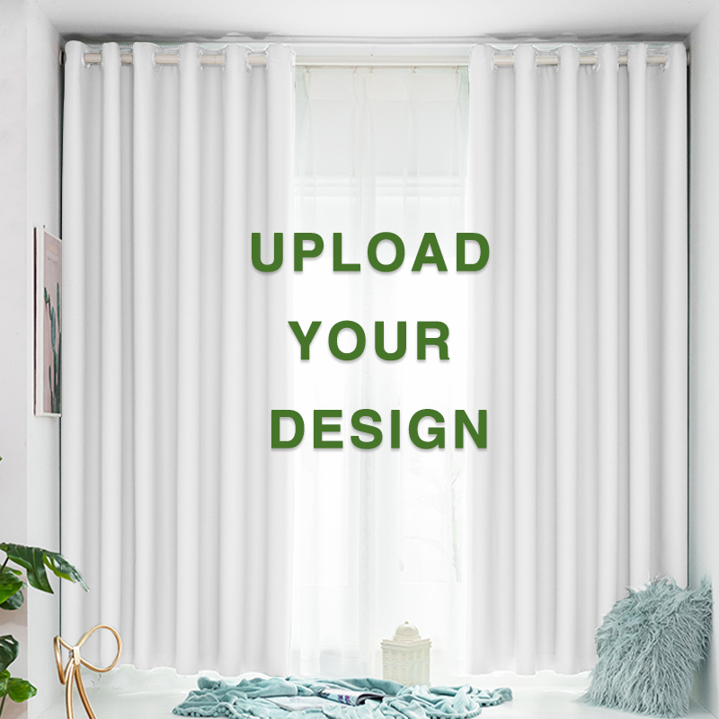 Warmful OEM Digital Printing Design Sliding Door Sublimation Curtain Wide Blackout Curtains For The Living Room