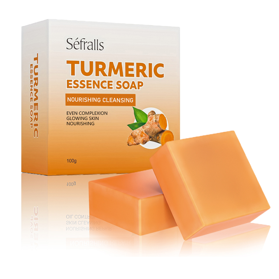 Handmade Organic Turmeric Soap in Jamaica Solid Herbal Bath Bar with Vitamin E Mainly for Adults Basic Cleaning Feature