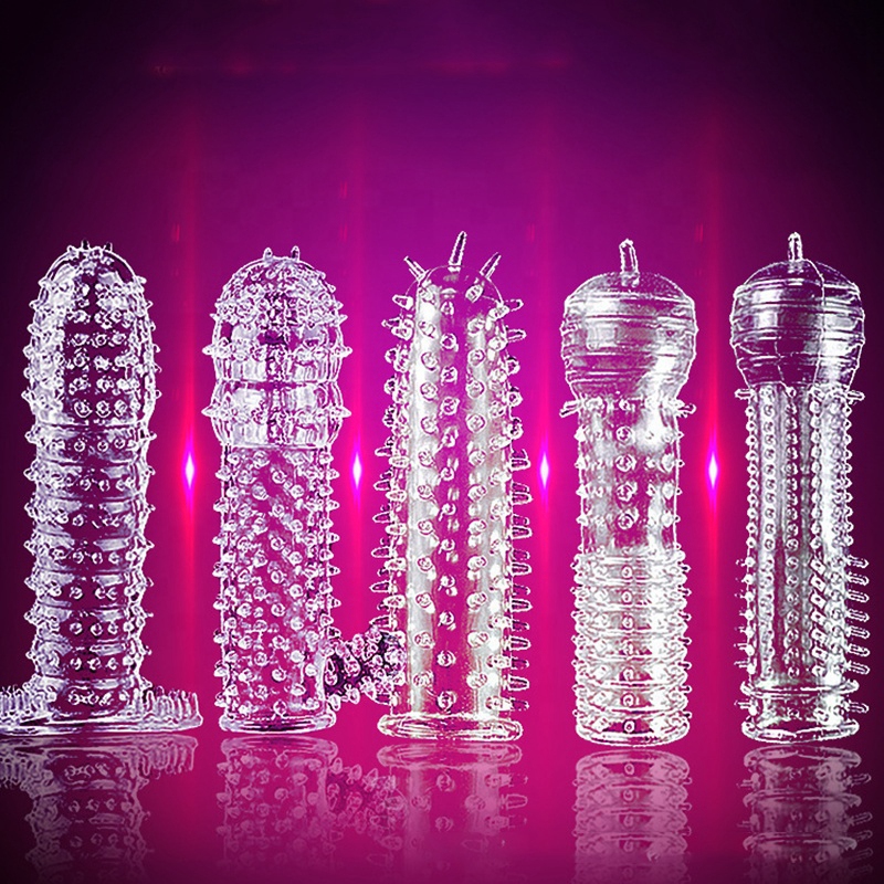 Condoms Time Delay Transparent Crystal Thorn Ring Large Particles Condom Toy Sex Adult Condom Sex Products