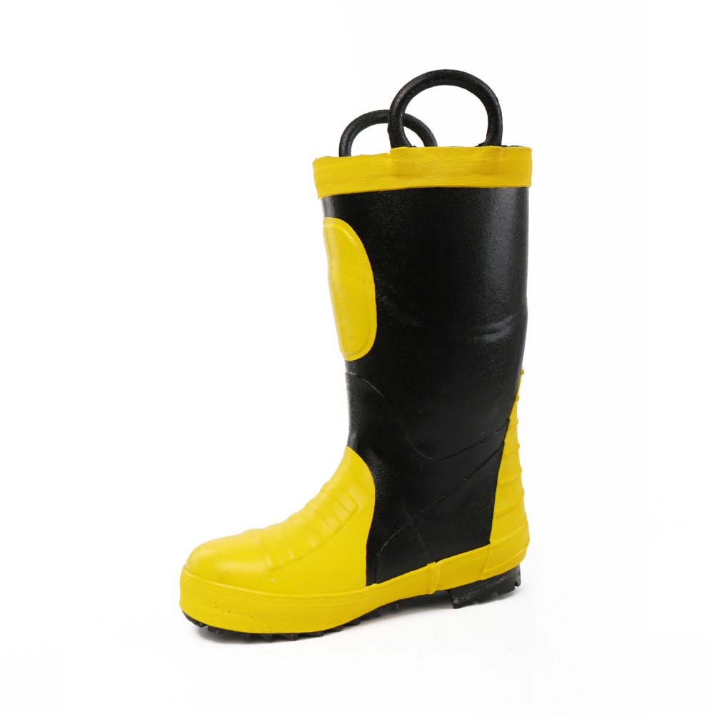 EN standard flame retardant rubber firefighter boots high temperature resistant work boots