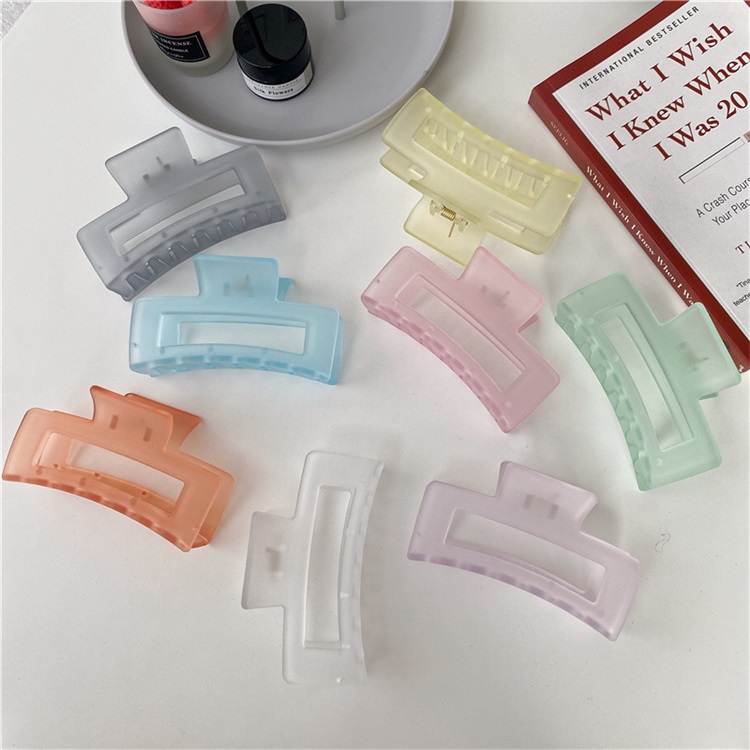 Frosted Butterfly Hair Clips Jewelry Accessories Girl Jelly Color Clamp Korean Square Claw Clip