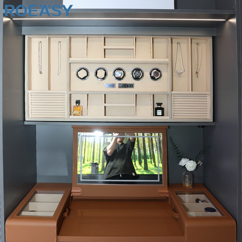 Roeasy modern home design smart watch jewelry storage cabinet wardrobe bedroom furniture hardware accessories for furniture use