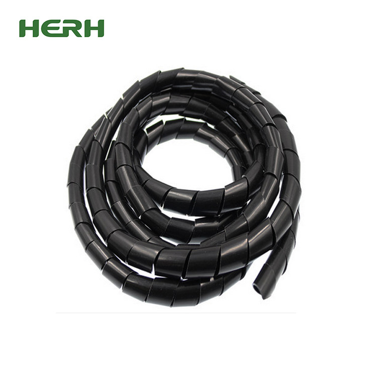 High Quality Plastic White Black Cable Wrap 6-10mm roll PE Spiral Wrapping Band