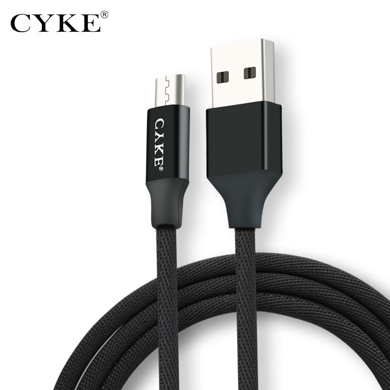 CYKE высокая скорость 2.4A USB кабель металлический корпус зарядного устройства Type C кабель Micro USB кабель для быстрой зарядки мобильного телефона зарядное устройство
