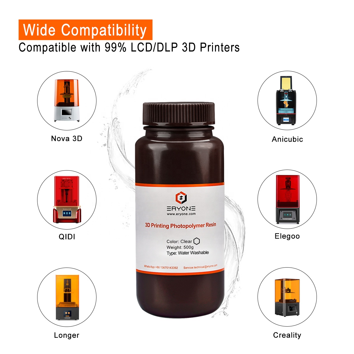 Eryone High Quality Easy Cleanup Resin Water Washable Water Washable Resin 3 D Water Washable Resin