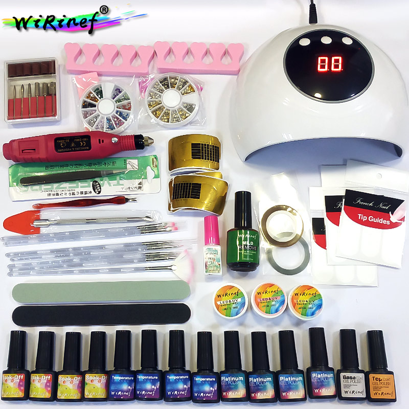 Complete Nail Polish Set Nail Art Gel Lacquer UV LED Lamp Design Acrylic Nail Manicure Set Private Label Dropshipping