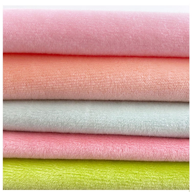 100% polyester velboa super soft low pile plush velour minky fabric