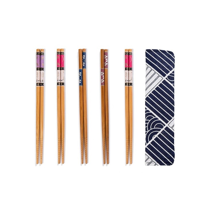 2020 Eco-friendly CE grade square reusable bulk bamboo chopsticks