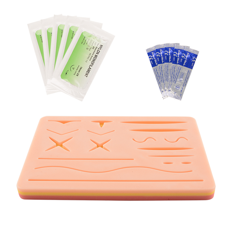 Artificial Medical 3 layers Skin Training Model Artificial Sutur Pad Practice Silicone Suture Pad Practice Kit