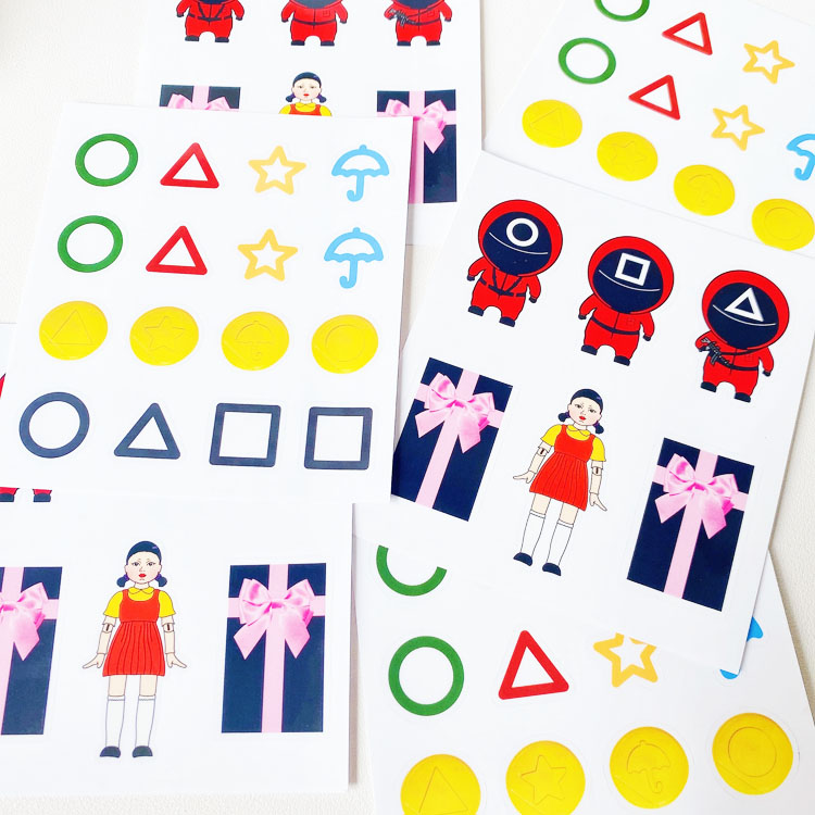 Hot sale paper squid game sheet custom laptop decorative stickers