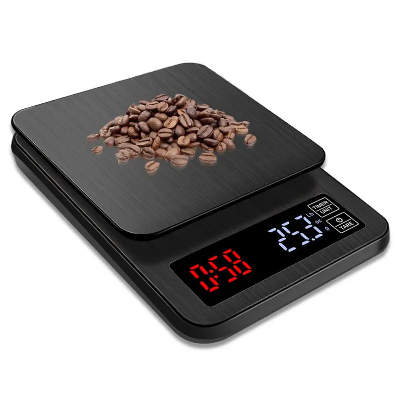 5kg/0.1g Drip Coffee Scale With Timer Portable Electronic Digital Kitchen Scale LCD Electronic Scales