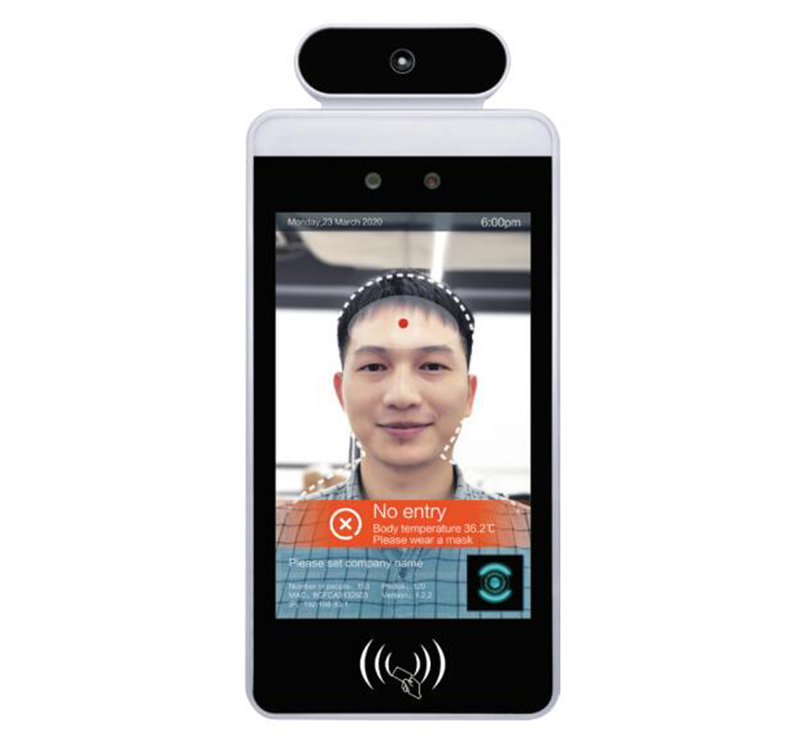 IP65 Водонепроницаемый металлический Автономный контроль доступа измерение температуры распознавание лица